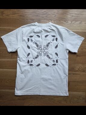 Off-White White Short-Sleeve Embroidered Anchor Tee - Slim Fit Large